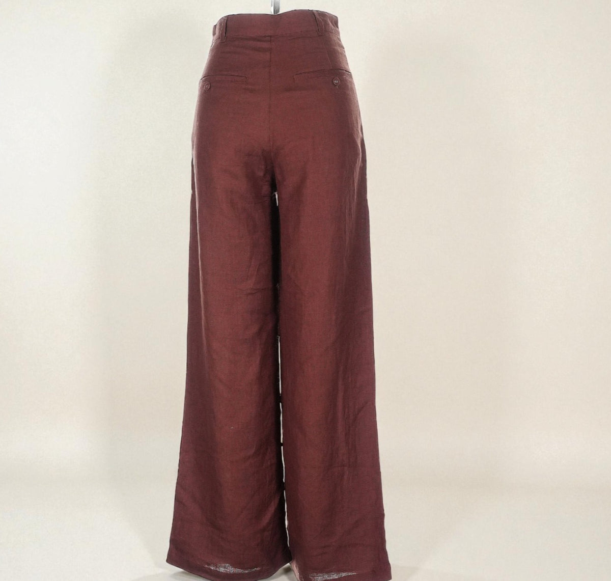 Cocoa High-Rise Linen Pants (Size 4) image 1