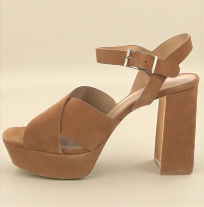 Suede Platform Sandal (Size 9.5) image 2