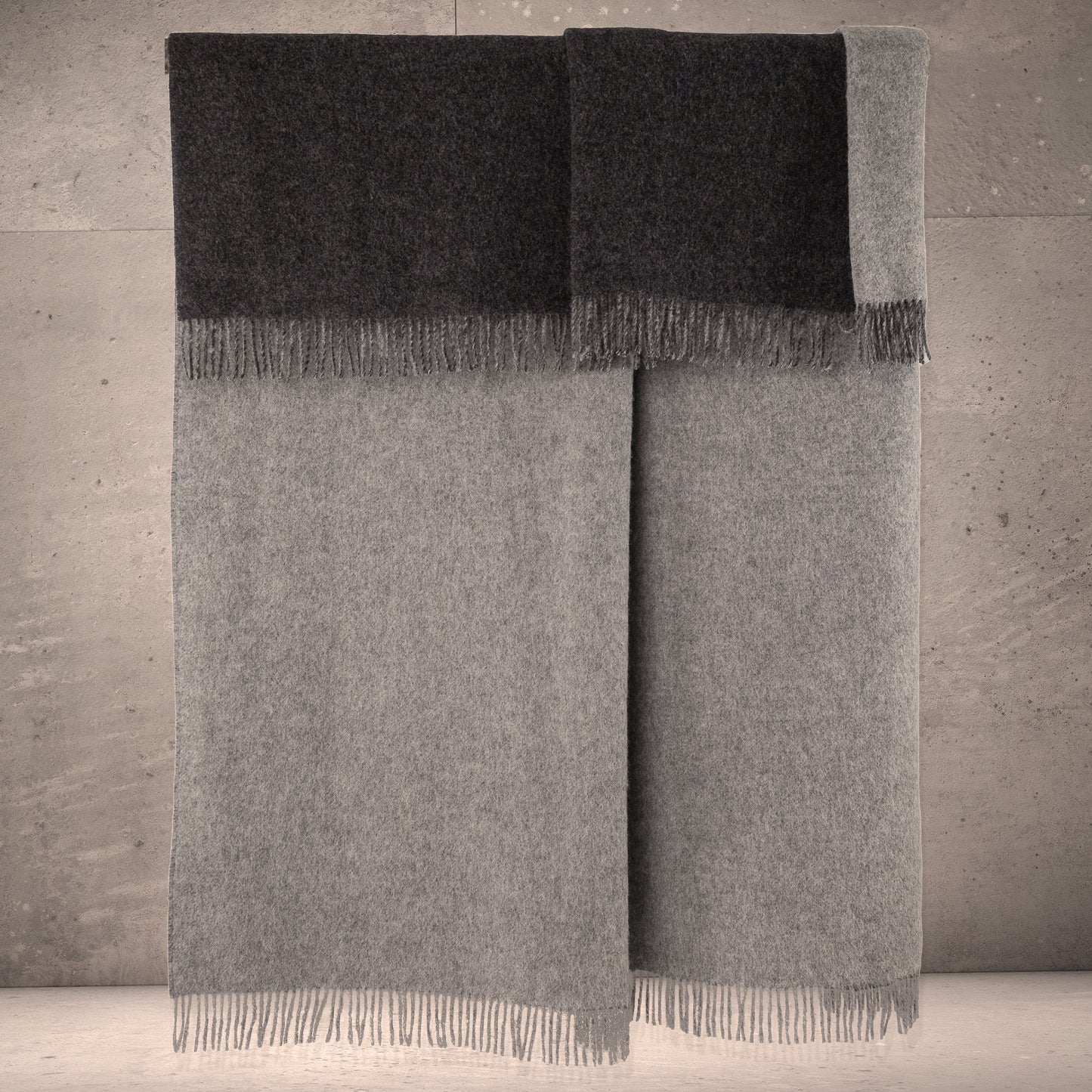 Highland Tweeds Reversible Double Cloth Throw - Silver/Grey