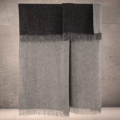 Highland Tweeds Reversible Double Cloth Throw - Silver/Grey