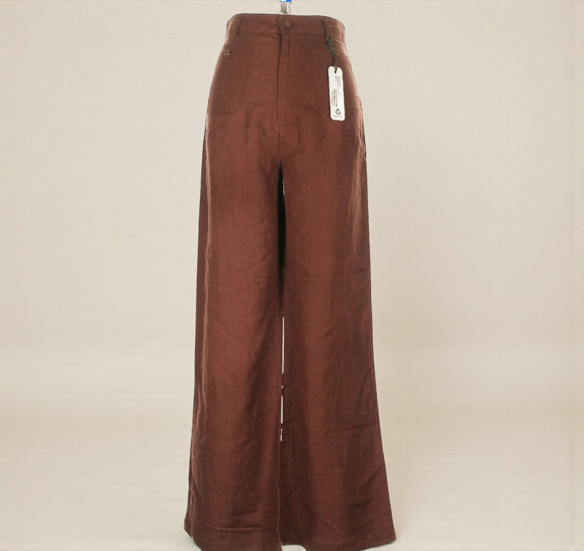 Cocoa High-Rise Linen Pants (Size 4) image 0