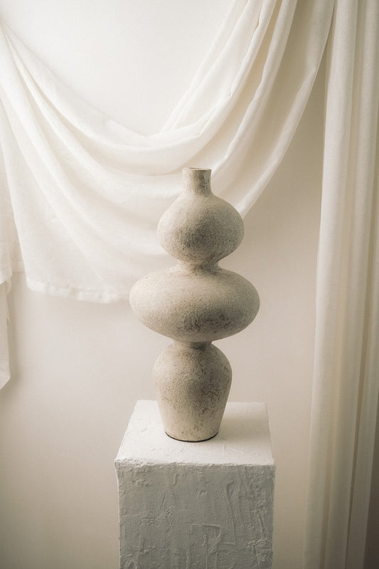 Sewu Sculptural Terracotta Vessel | Cream
