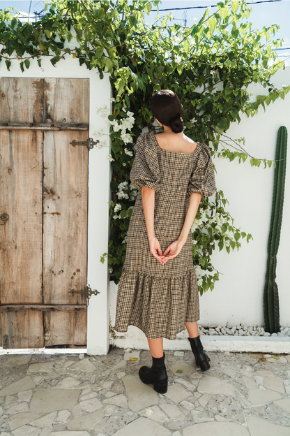Carol Oversized Sleeves Midi Dress