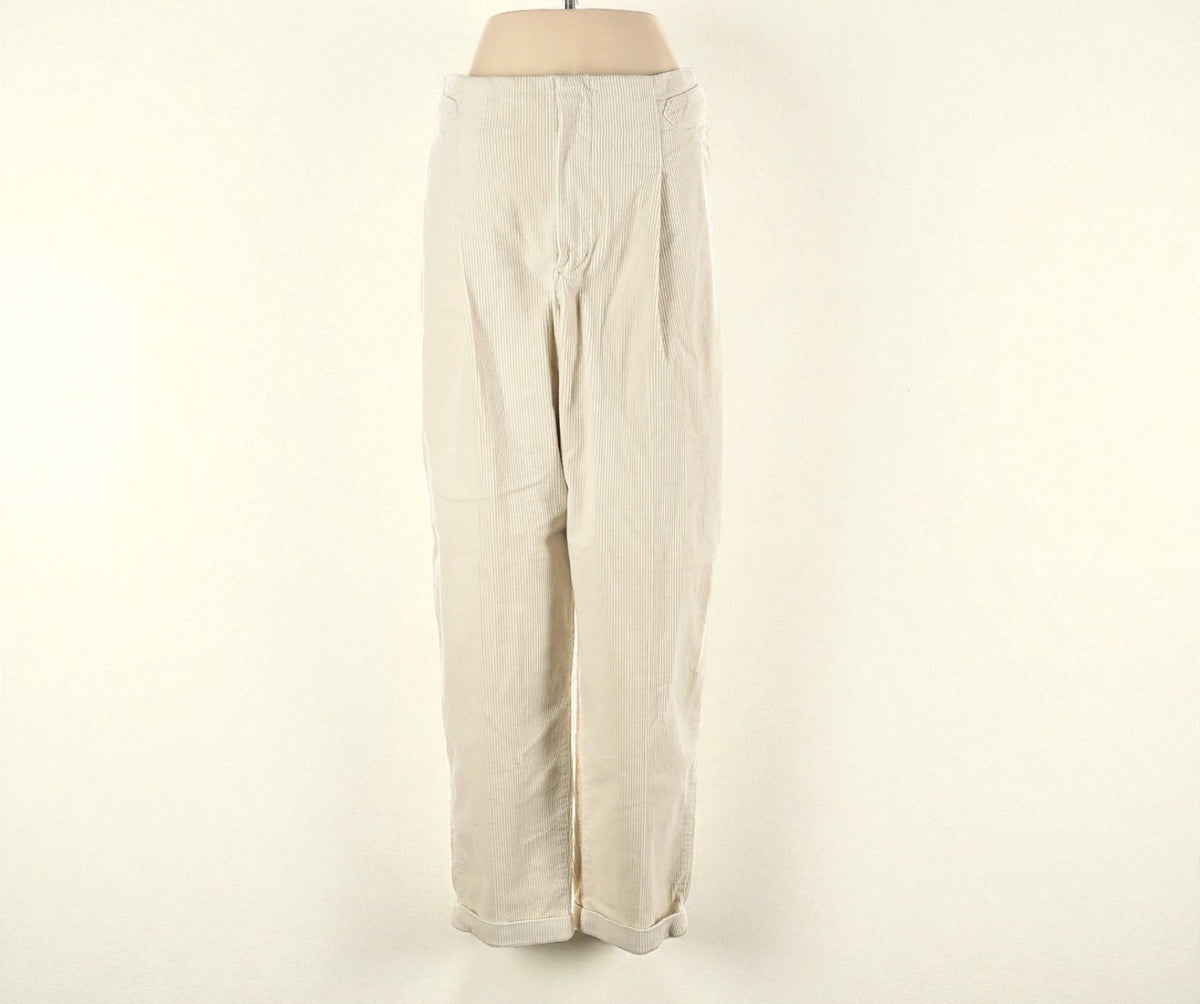 CLOSED High Waisted Ivory Cords w Tab Detail (Size 28) image 0