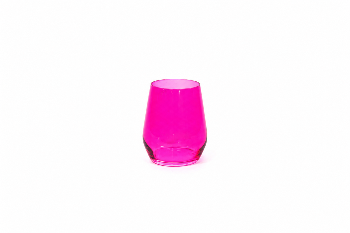 Hot Hot Pink Colored Wine Glass
