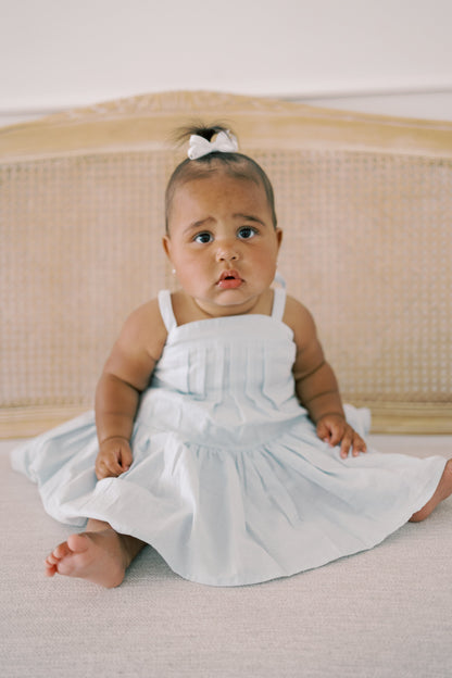Hikari Pintuck Dress | Powder Blue