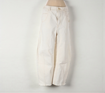 We the Free High Rise Barrel Leg Jean in Eggshell (Size 27) image 0