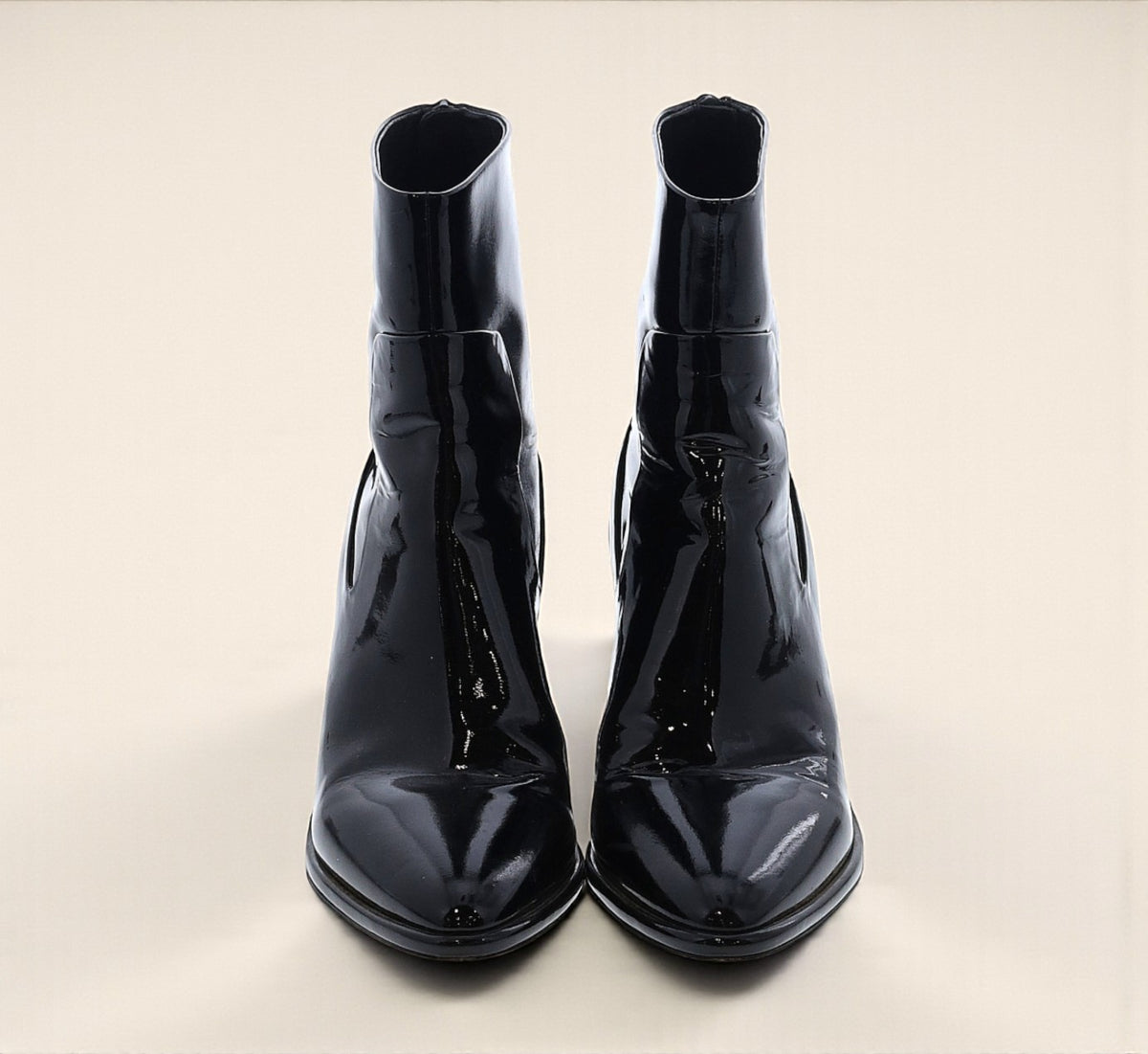 Patent Leather Block Heel Ankle Boots (Size 38 EU/US 8) image 1