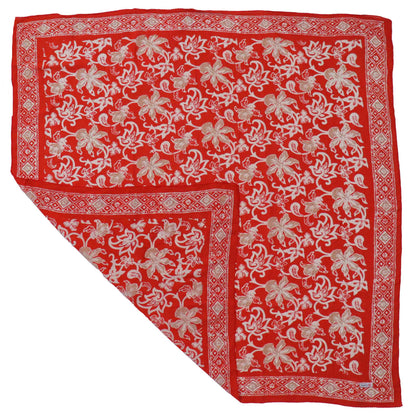Large Hand-Dyed Batik Bandana | Fiery Flora