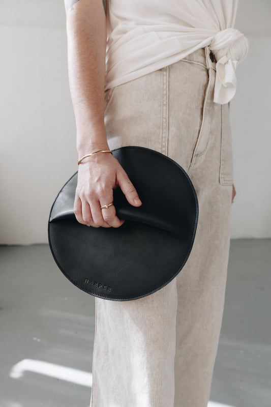 The Pleated Clutch | Black