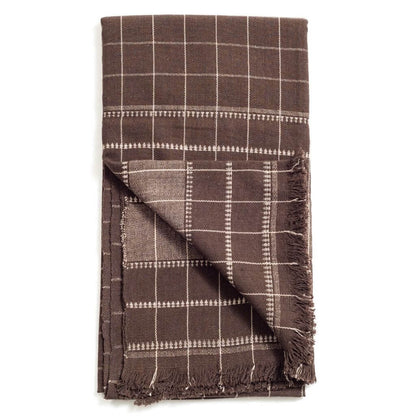 Treacle Checks Pattern Organic Cotton Handloom Throw