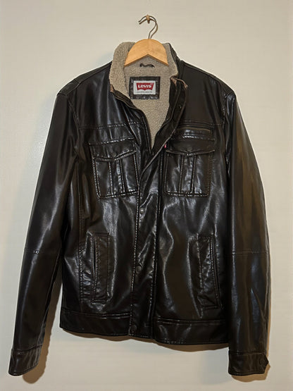 Vintage Levi's Sherpa Lined Bomber Jacket in Brown (Size  Medium) image 0