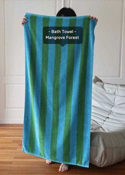 Retro Stripe Organic Cotton Bath Towel