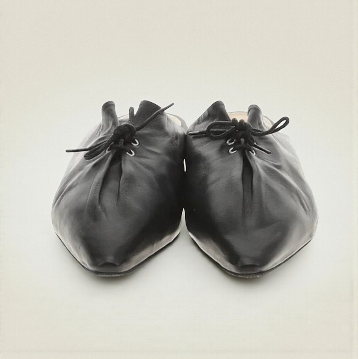 Black Leather Lace Up Mule (Size 39) image 0