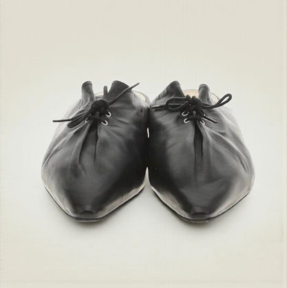 Black Leather Lace Up Mule (Size 39) image 0