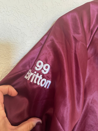 Vintage Burgundy Bomber Jacket (Size Medium) image 4