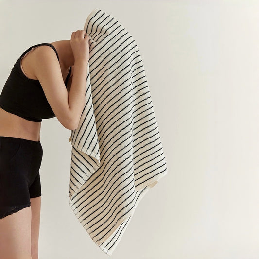 Scandi Retro Stripe Cotton Bath Towel