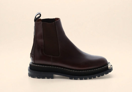 Sandro Brown Leather Lug Sole Chelsea Boot w Metal Detail (Size 40 EU/10) image 1