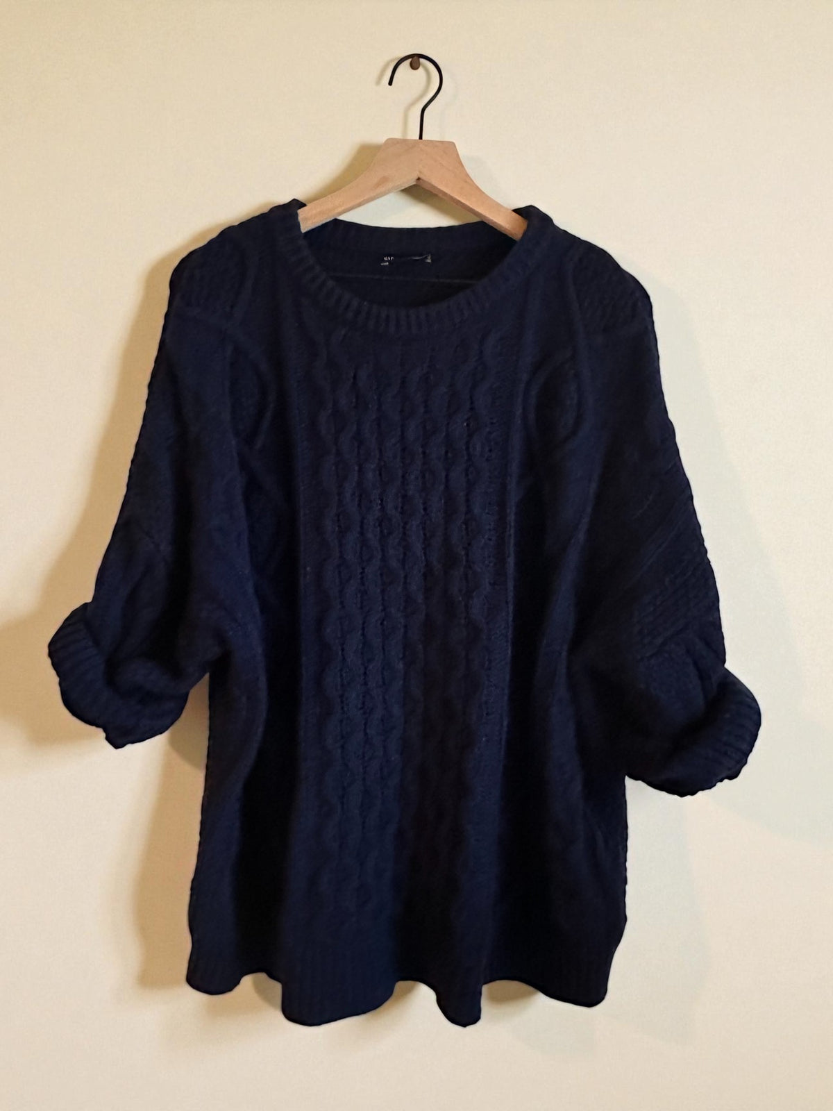Vintage Navy Blue Gap Cable Knit Sweater (Size Medium/Large) image 0