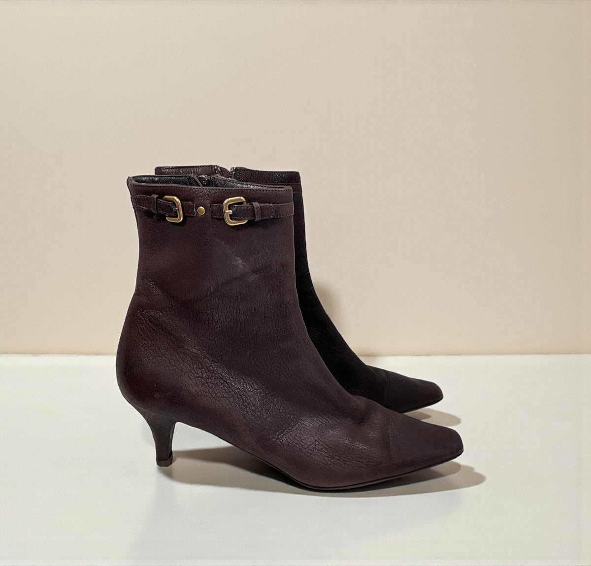Prada Brown Leather Ankle Boot (Size 9) image 3
