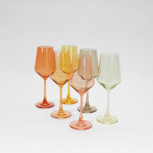 Golden Hour Ombre Colored Wine Glass Collection | Set of 6