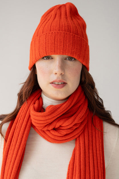 Ribbed Baby Alpaca Beanie | Scarlett
