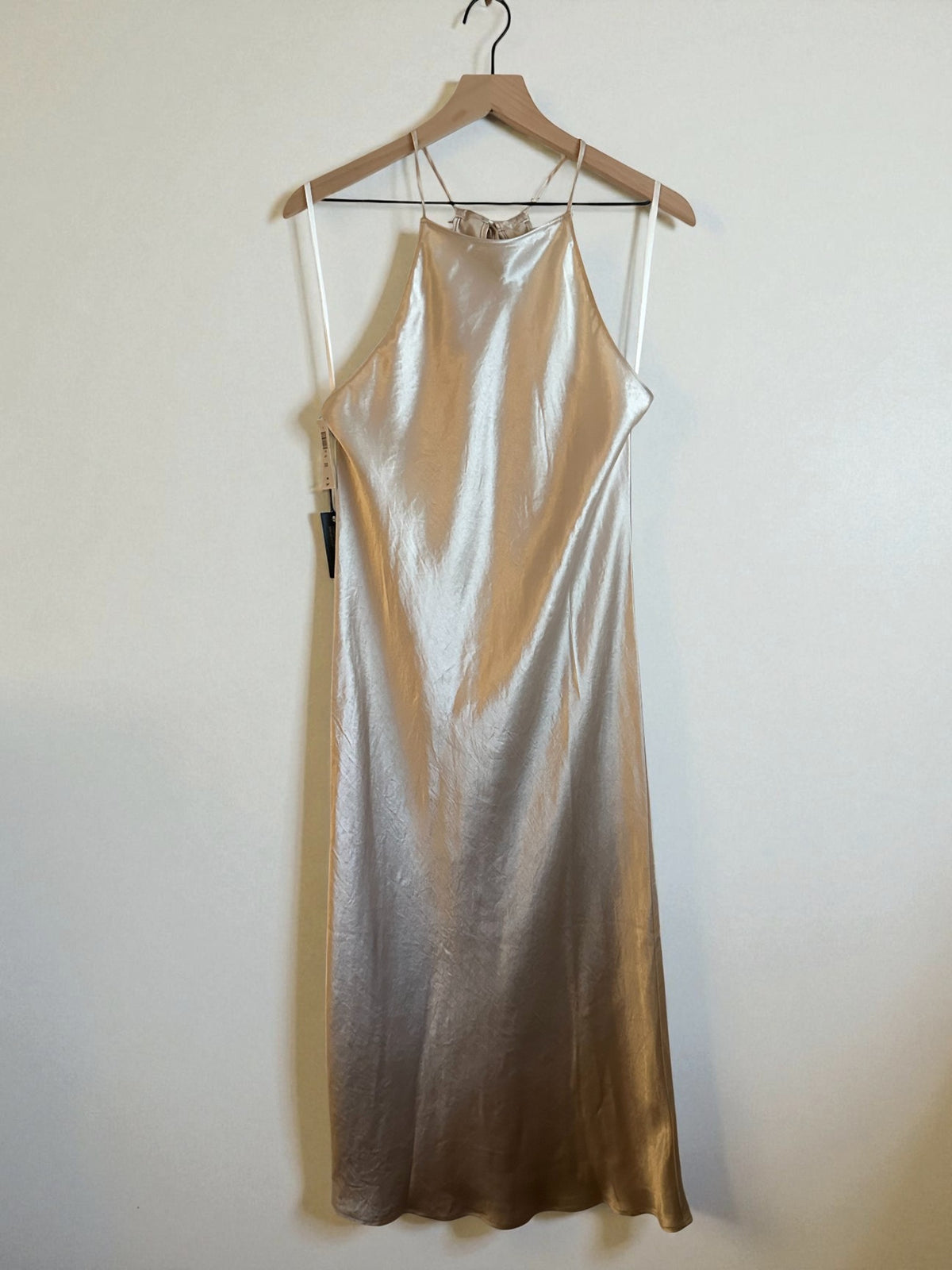 Champagne Satin Slip Dress (Size Medium) image 2