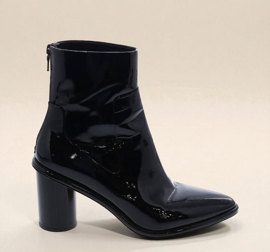 Patent Leather Block Heel Ankle Boots (Size 38 EU/US 8) image 0