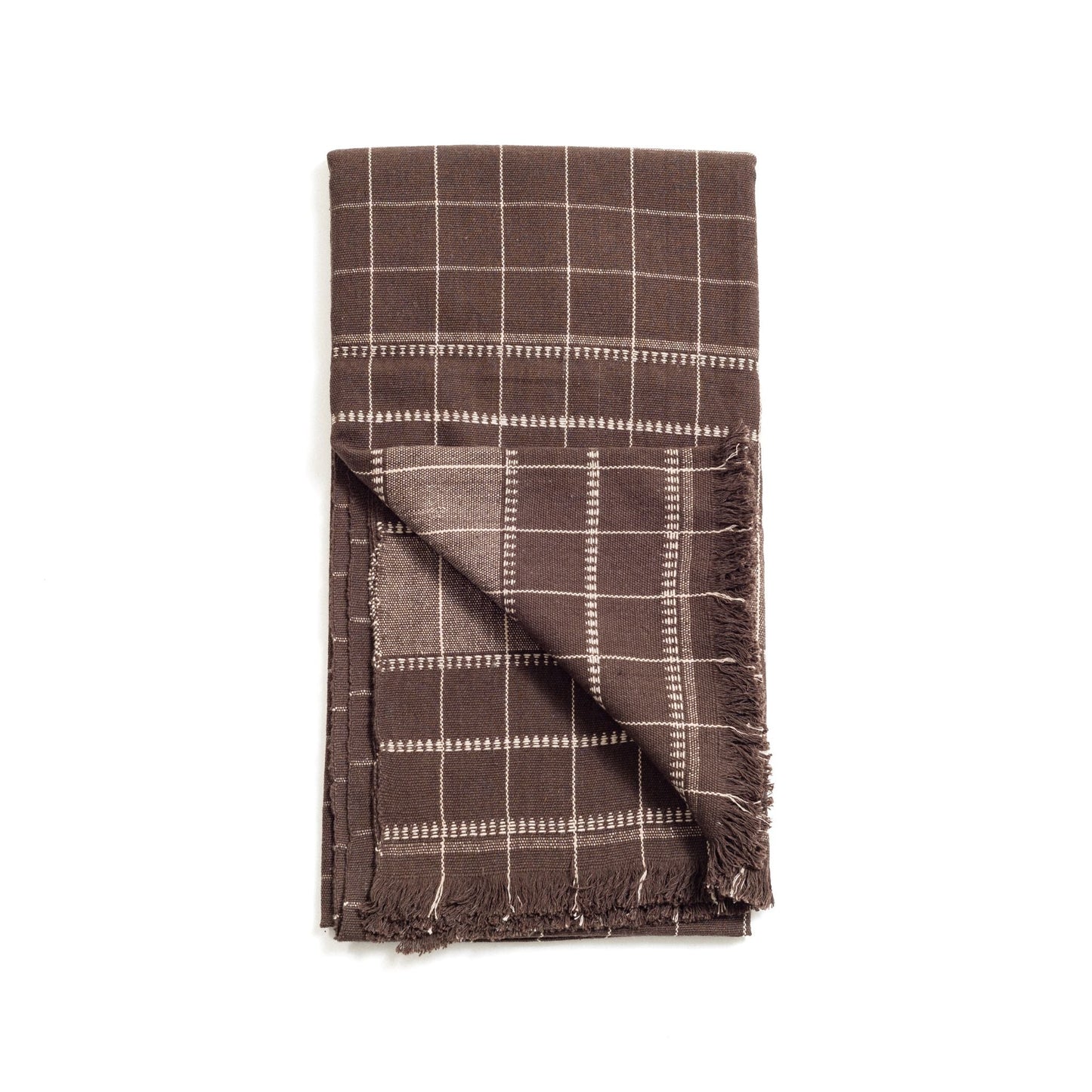 Treacle Checks Pattern Organic Cotton Handloom Throw