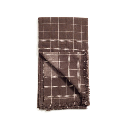 Treacle Checks Pattern Organic Cotton Handloom Throw