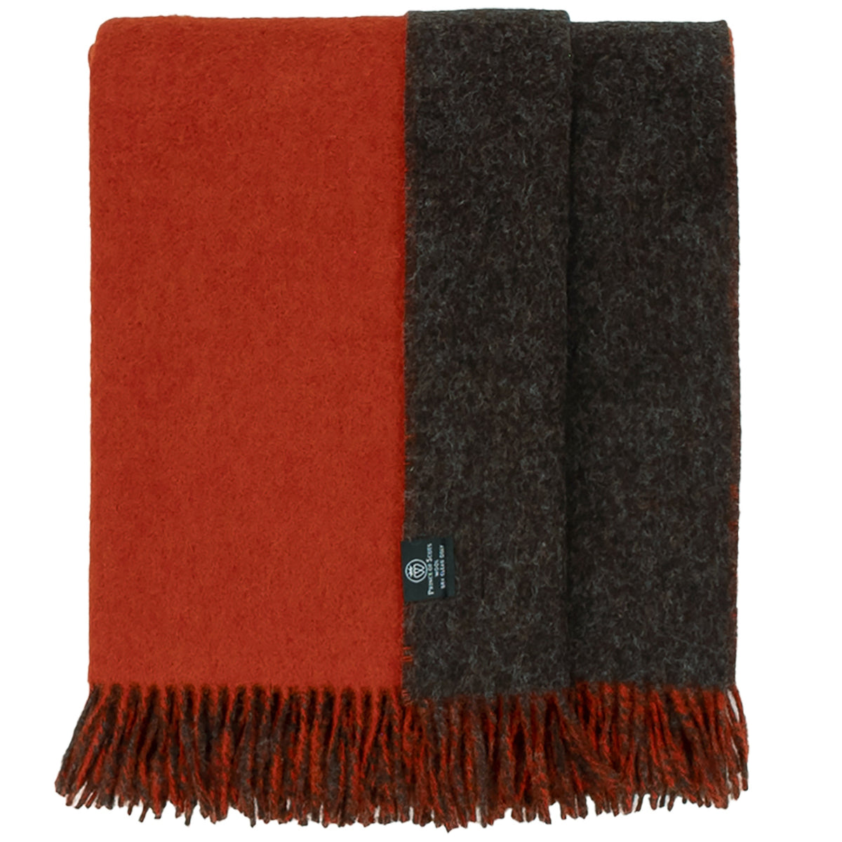 Reversible Wool Throw | Orange + Brown