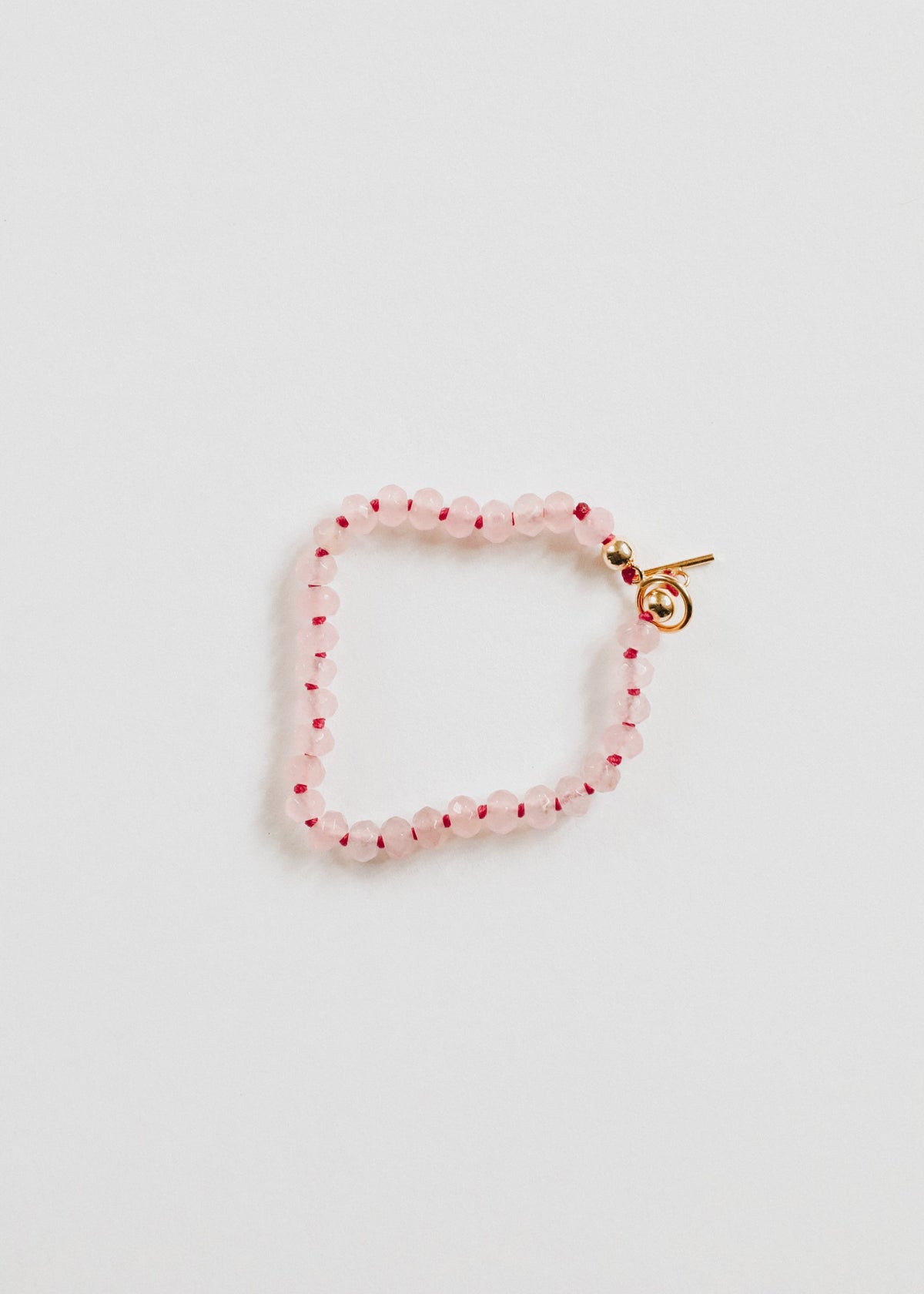 Natural Rose Quartz Toggle Bracelet