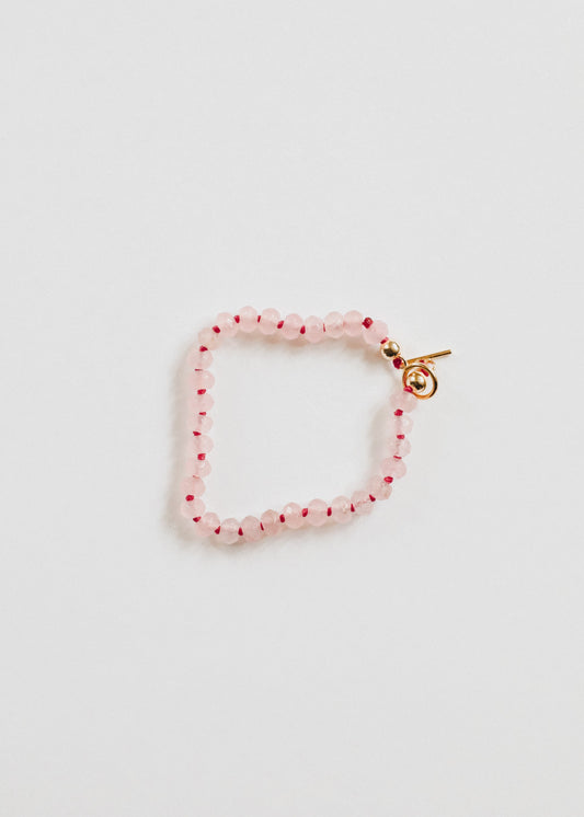 Natural Rose Quartz Toggle Bracelet