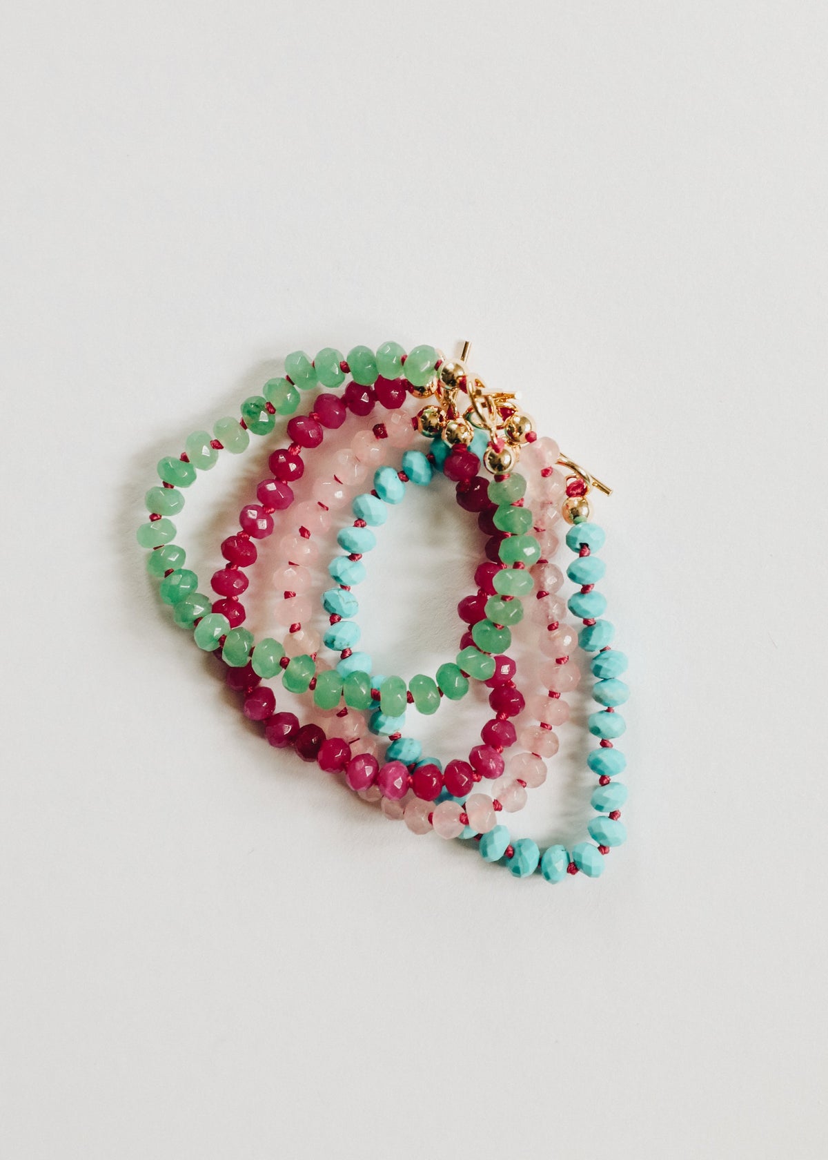 Natural Rose Quartz Toggle Bracelet