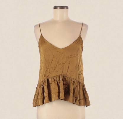 Gold Soft Peplum Camisole Top (Size 2) image 0