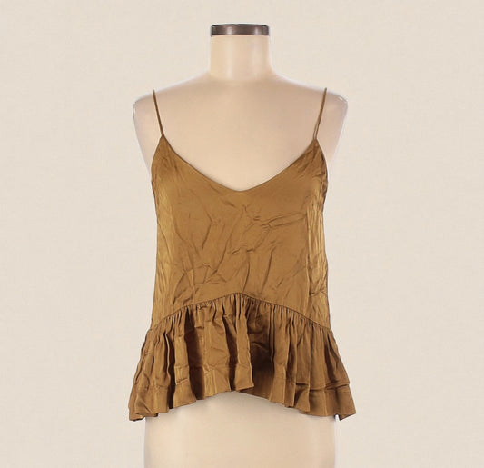 Gold Soft Peplum Camisole Top (Size 2) image 0