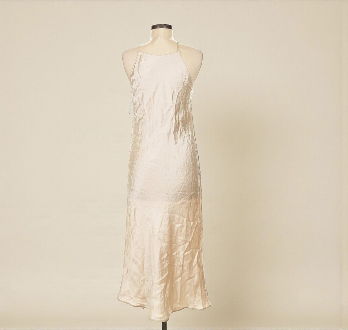 Champagne Satin Slip Dress (Size Medium) image 0