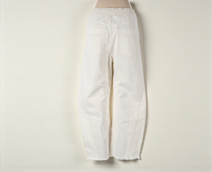 We the Free High Rise Barrel Leg Jean in Eggshell (Size 27) image 1