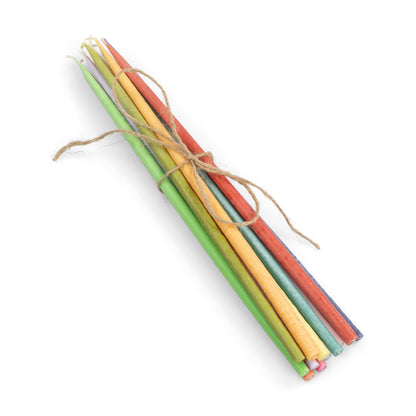 Rainbow Thin Taper Candles | Set of 12