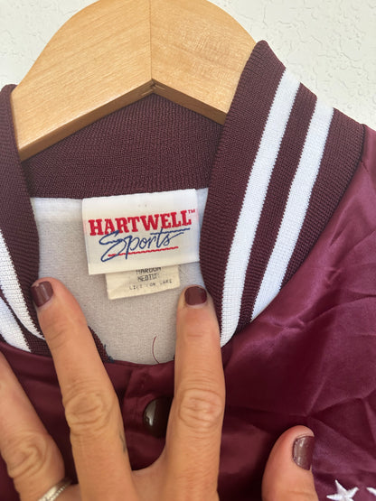 Vintage Burgundy Bomber Jacket (Size Medium) image 5