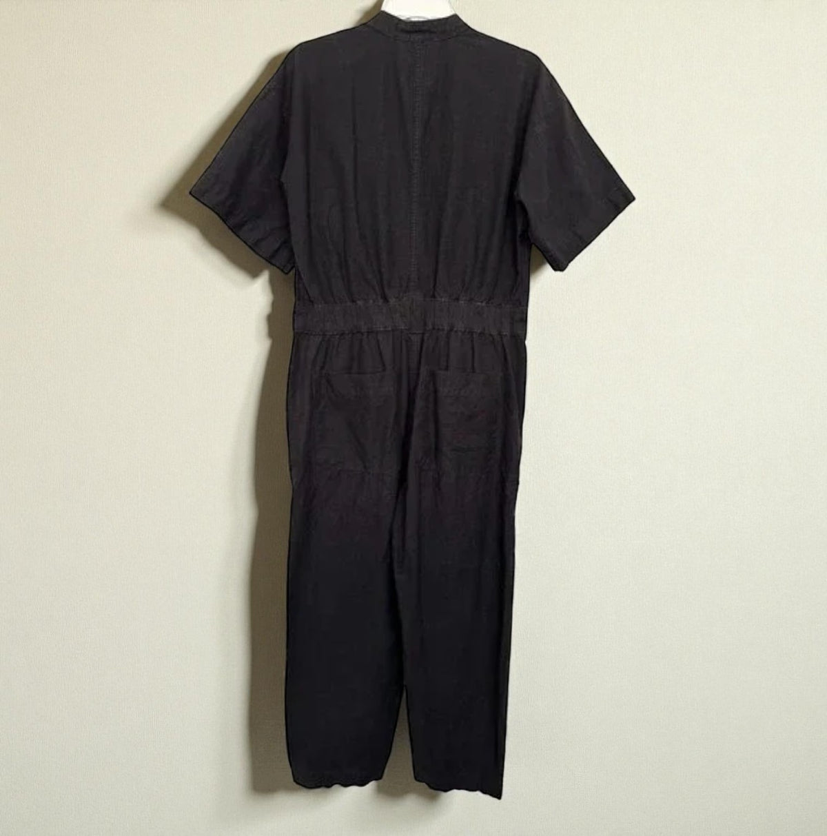 Black Organic Cotton Utility Jumpsuit (Size 2) image 1