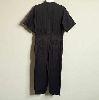 Black Organic Cotton Utility Jumpsuit (Size 2) image 1