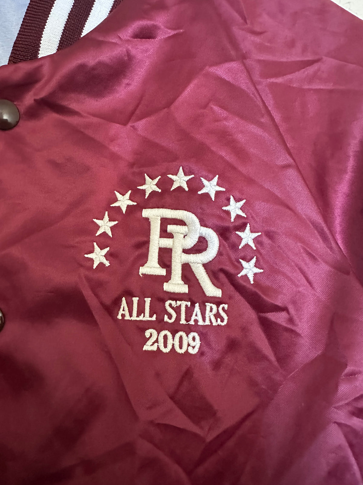 Vintage Burgundy Bomber Jacket (Size Medium) image 3