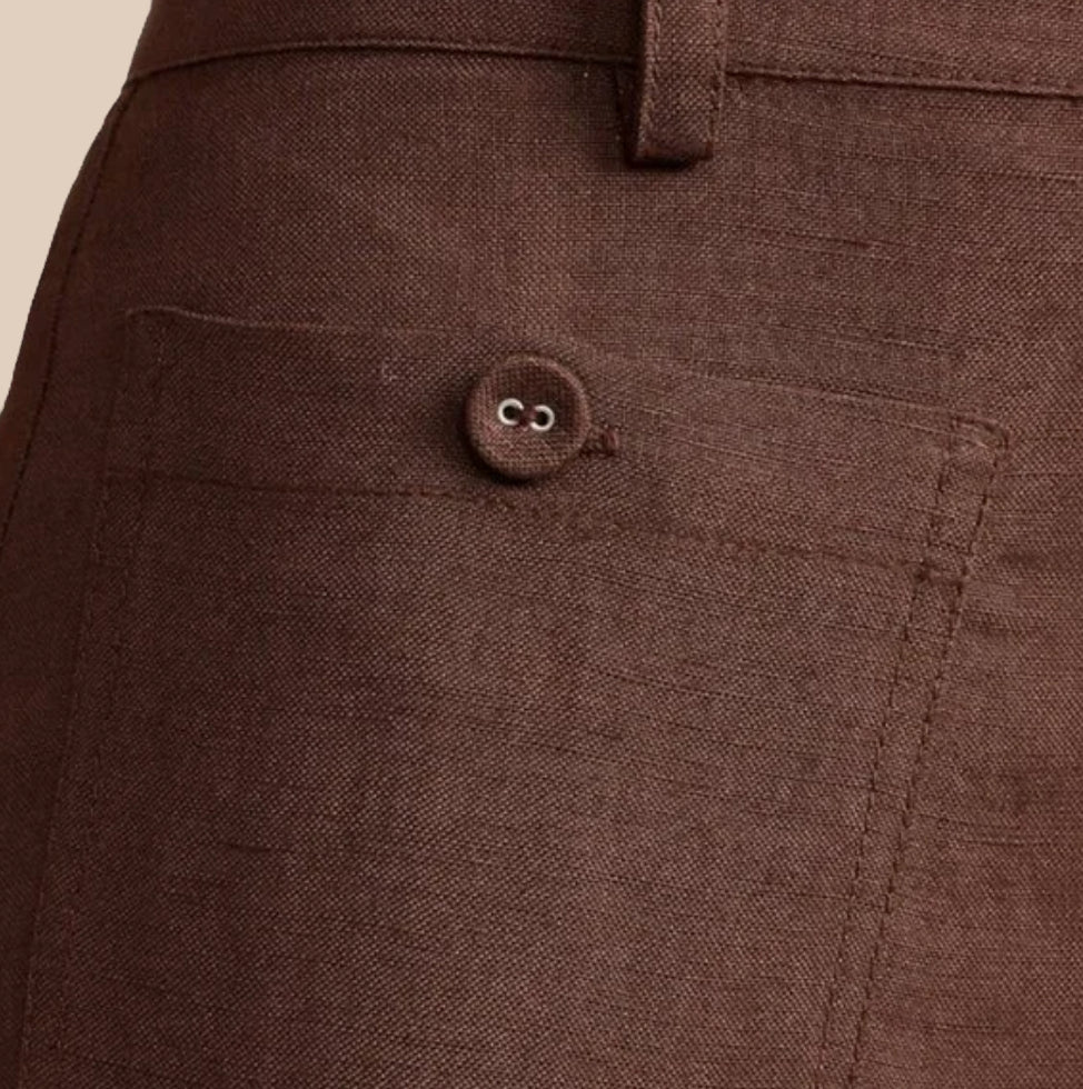 Cocoa High-Rise Linen Pants (Size 4) image 2