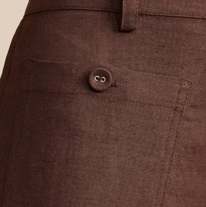 Cocoa High-Rise Linen Pants (Size 4) image 2