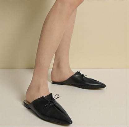 Black Leather Lace Up Mule (Size 39) image 2