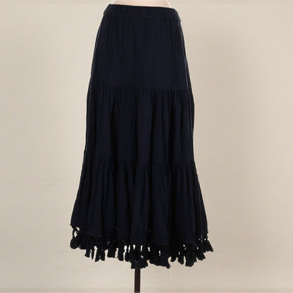 Black Maxi Skirt w/ Tassles (Size Small) image 1