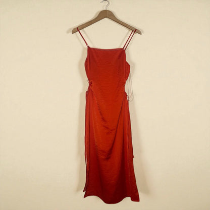 Red Satin Slip Dress (Size Small) image 0