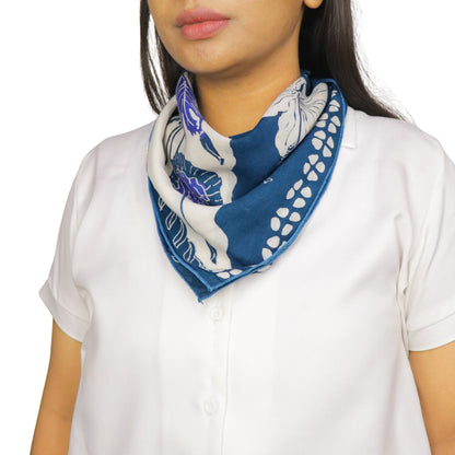 Hand-Drawn Batik Tulis Bandana | Hibiscus + California Poppy