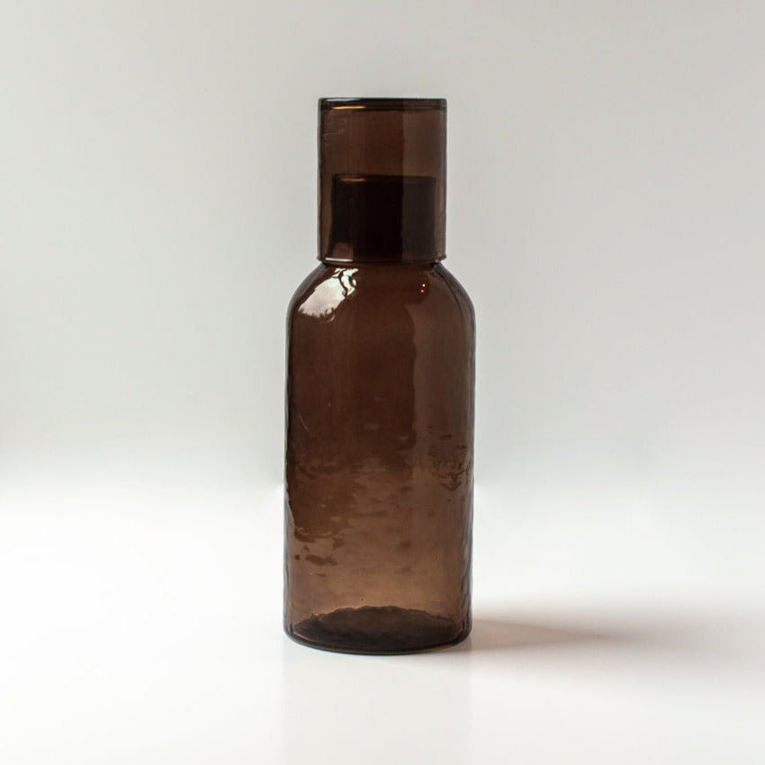 Handblown Hammered Carafe Set | Smoke